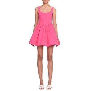 STAUD Women’s Landscape Cotton Blend Corset Mini Dress Size 0 NWT Fit Flare Mini